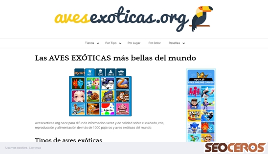 avesexoticas.org desktop förhandsvisning