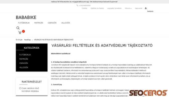 bababike.hu/vasarlasi_feltetelek_5 desktop obraz podglądowy