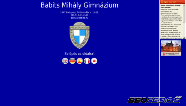 babits.hu desktop előnézeti kép