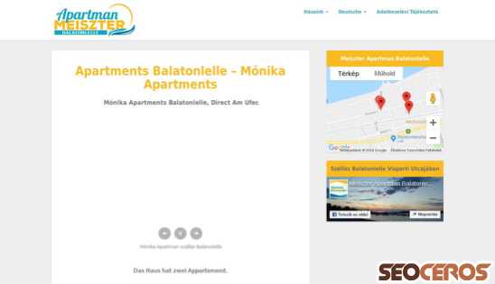 balatonlelleiszallasok.hu/apartments-balatonlelle desktop előnézeti kép