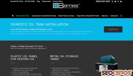 barnesoiltanks.co.uk/domestic-oil-tanks desktop előnézeti kép