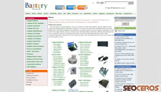 batteryinc.co.uk desktop Vista previa