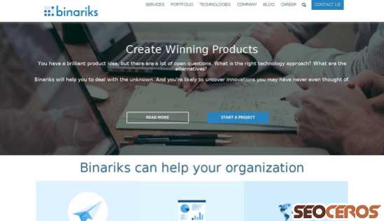 binariks.com desktop preview