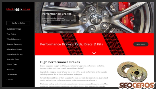 blackboots.co.uk/performance-brakes desktop previzualizare