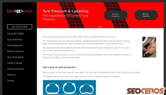 blackboots.co.uk/tyre-pressure desktop previzualizare