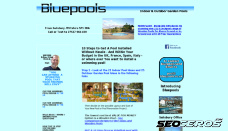 bluepools.co.uk desktop förhandsvisning