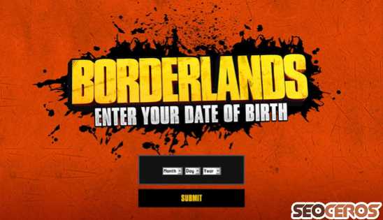 borderlandsthegame.com desktop preview