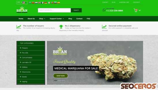 briancannabisdispensary.com desktop preview
