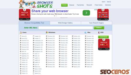 browsershots.org desktop Vorschau