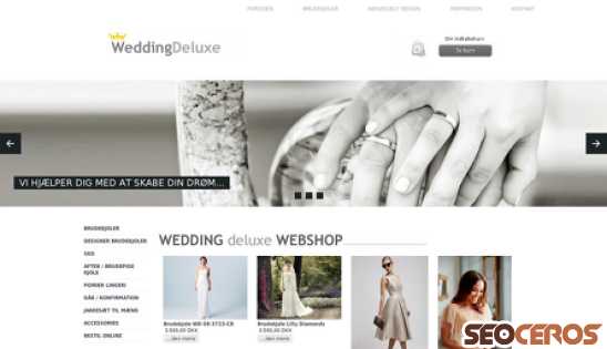 brudekjoler-weddingdeluxe.dk desktop förhandsvisning