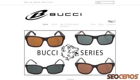 buccisunglasses.com desktop prikaz slike
