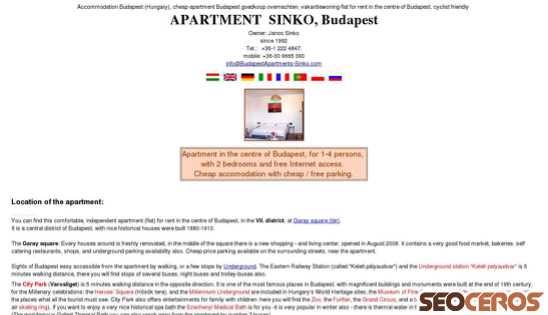 budapestapartments-sinko.com desktop vista previa