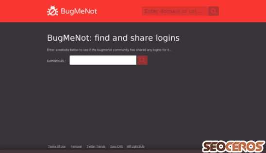 bugmenot.com desktop előnézeti kép