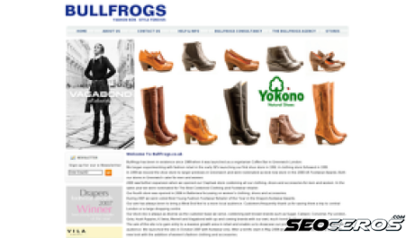 bullfrogs.co.uk desktop Vista previa