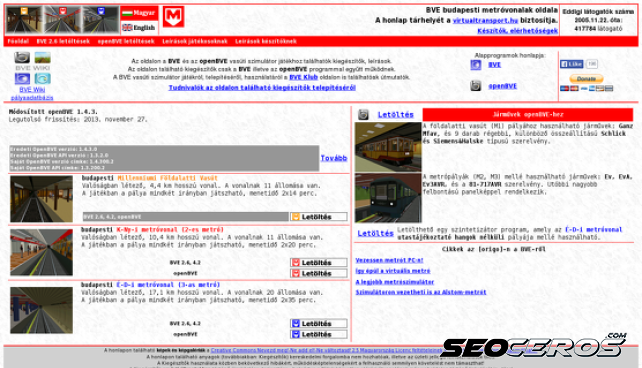 bvemetro.hu desktop náhľad obrázku