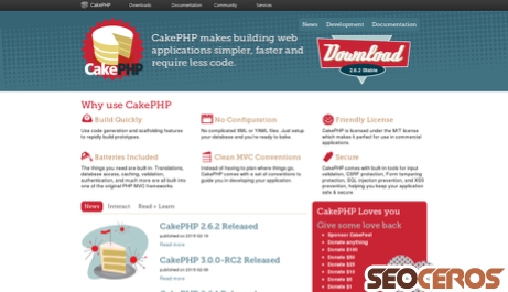 cakephp.org desktop előnézeti kép