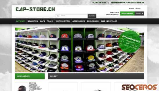 cap-store.ch desktop Vorschau