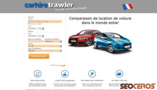carhiretrawler.com/france.html desktop obraz podglądowy
