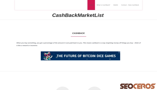 cashbackmarketlist.com desktop preview