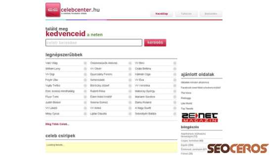 celebcenter.hu desktop előnézeti kép