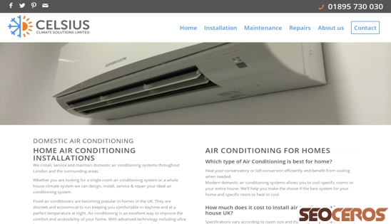 celsiusac.co.uk/domestic-air-conditioning-installation desktop previzualizare