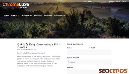 chromaluxeprinter.co.uk/chromaluxe-print-quote desktop náhled obrázku
