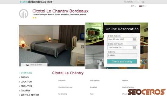 citotel-le-chantry.hoteldebordeaux.net desktop förhandsvisning