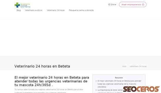 clinicasveterinarias.pro/veterinario-24-horas-en-beteta desktop előnézeti kép