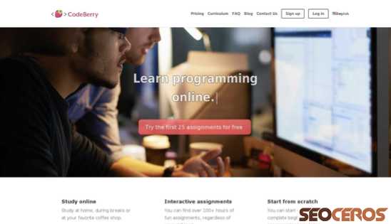 codeberryschool.com desktop preview