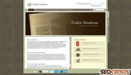 codexsinaiticus.org desktop előnézeti kép