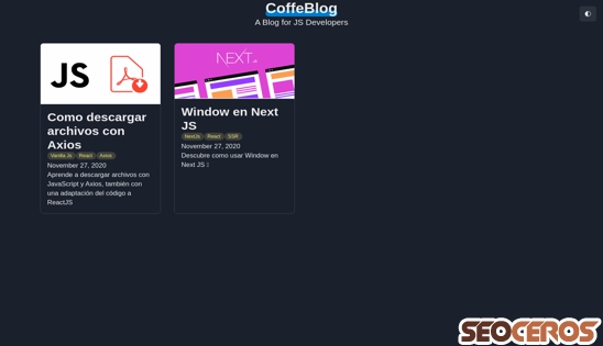 coffeblog.vercel.app desktop előnézeti kép