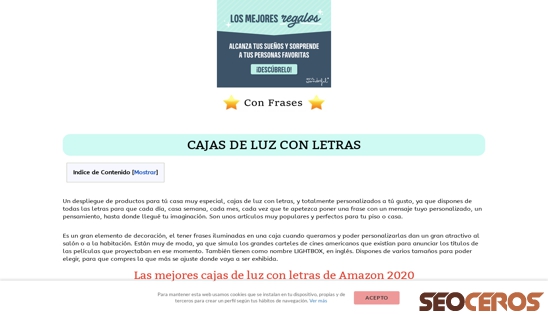confrases.es/cajasdeluzconletras desktop Vista previa