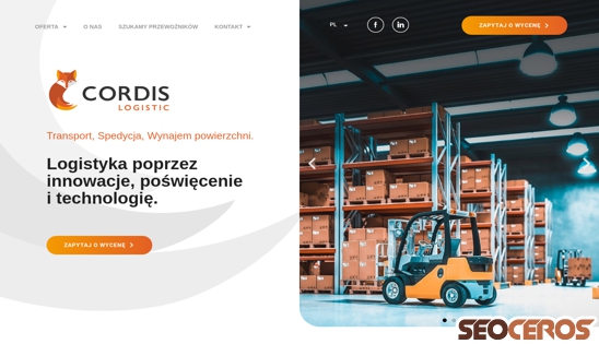 cordis-logistic.pl desktop förhandsvisning