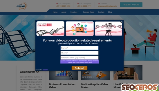 corporatefilmsmumbai.com desktop previzualizare