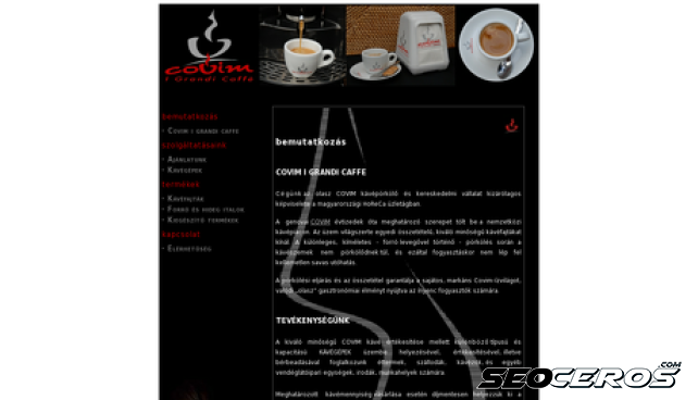 covimcaffe.hu desktop förhandsvisning