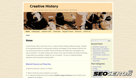 creativehistory.co.uk desktop förhandsvisning
