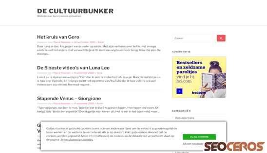cultuurbunker.nl desktop förhandsvisning
