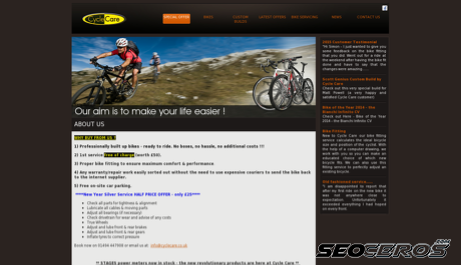 cyclecare.co.uk desktop obraz podglądowy