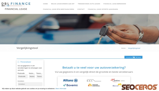dblfinance.nl/vergelijkingstool desktop preview