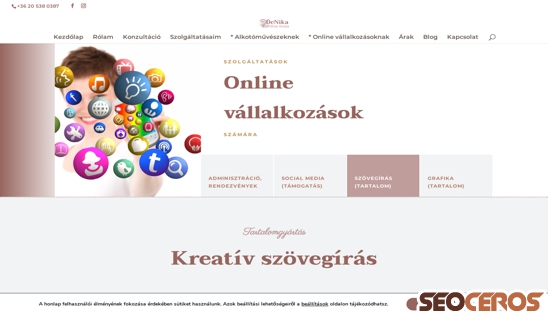 denikairoda.hu/szovegiras-online desktop előnézeti kép
