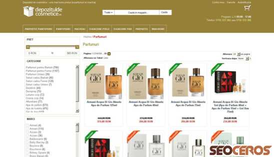 depozituldecosmetice.ro/parfumuri.html desktop náhled obrázku