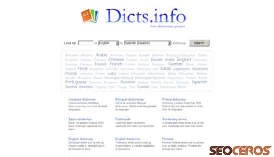 dicts.info desktop Vista previa