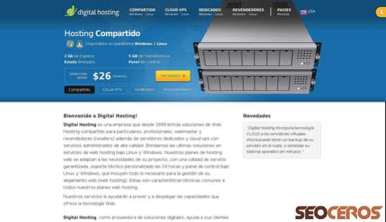 digitalhosting.com.ar desktop náhled obrázku