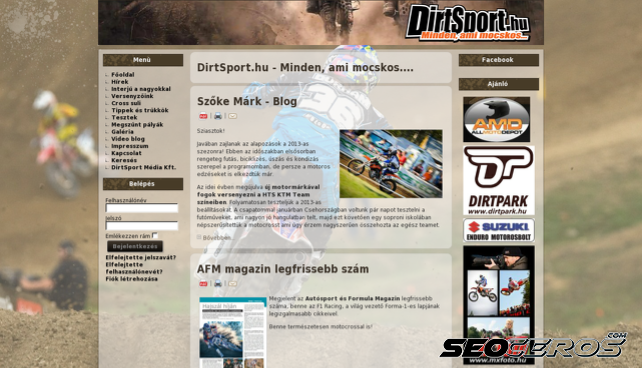 dirtsport.hu desktop förhandsvisning