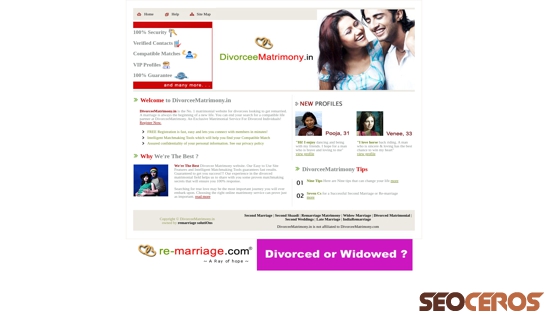 divorceematrimony.in desktop prikaz slike