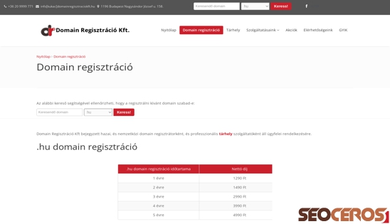 domain-regisztracio-kft.hu desktop előnézeti kép