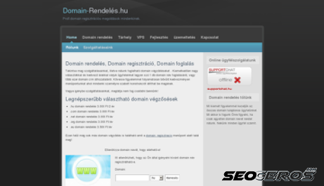 domain-rendeles.hu desktop vista previa