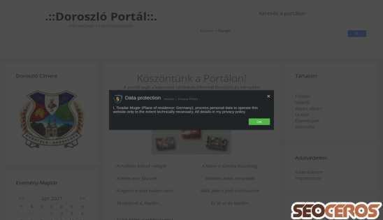 doroszlo.net desktop előnézeti kép