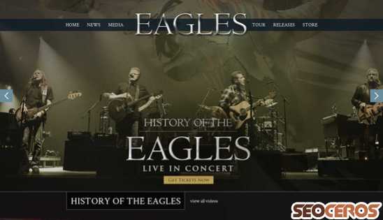 eaglesband.com desktop förhandsvisning