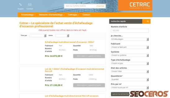 echafaudage-coffrage.com desktop Vorschau